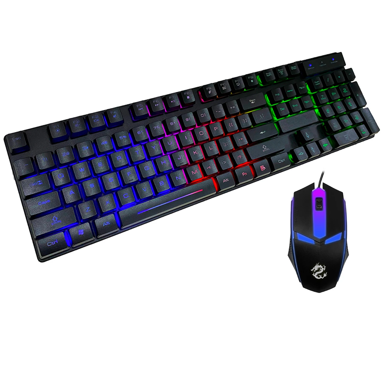 Professional Wired 104Keys Keyboard And 7 Colors Mouse Gaming Combo