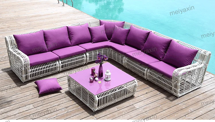 Competitive price sun protection rattan wicker sea patio furniture set
