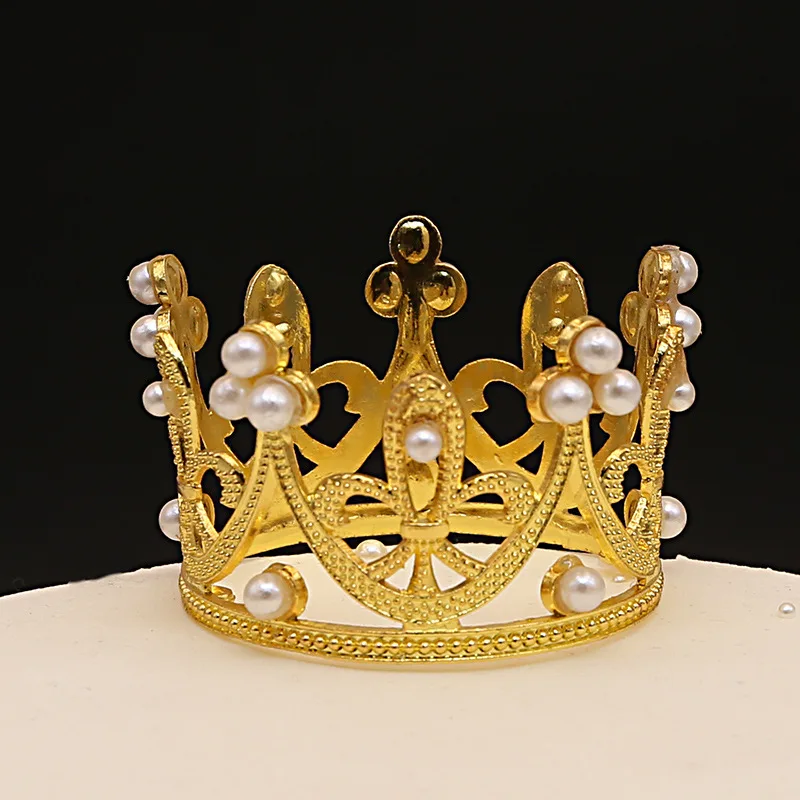 wholesale cheap metal small pearl crown rhinestone tiara birthday crown for kids
