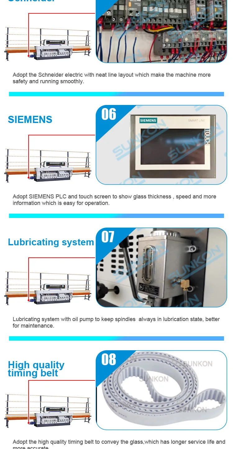 CGZ10325P-45 Glass Straight-line Flat And 45 Bevel Degree Bevel Edger Edging Polishing Grinding
