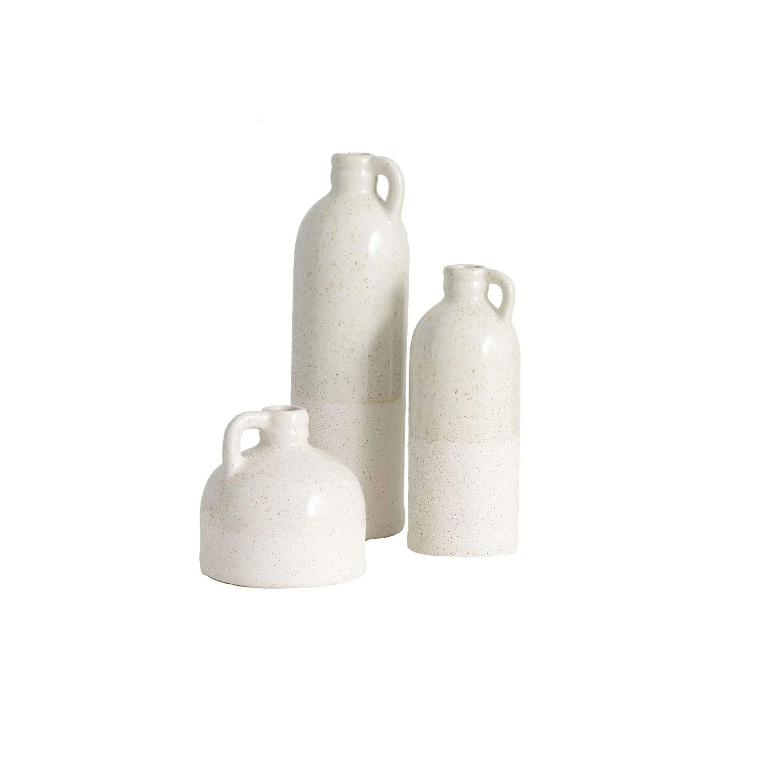 Custom cheap Small White Nordic Rustic Farmhouse Office Living Room Speckled Ceramic porcelain Jug Flower Vases for Home Decor