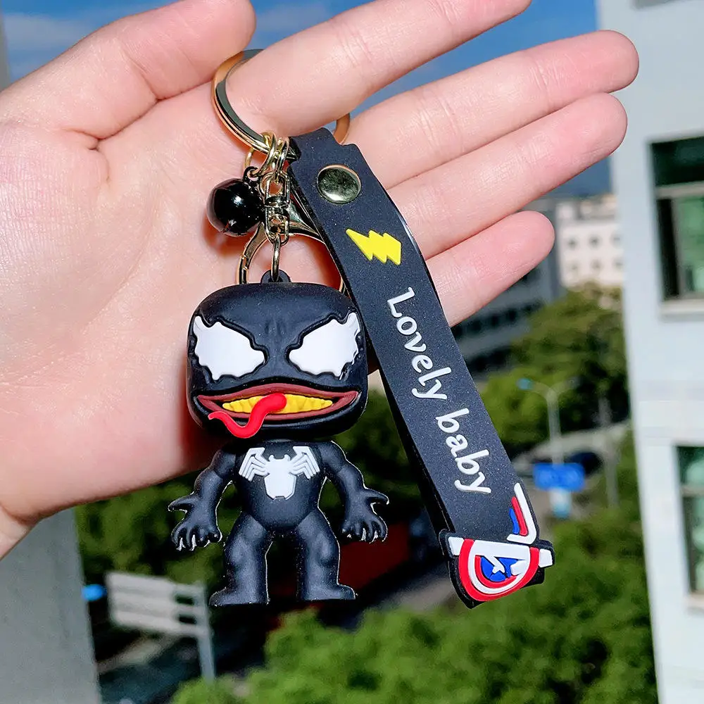 2023 Hot Sale New Marvel Poison Poison Deadly Guardian Venom Keychain Movie Same Personality Pendant Creative 3 Rubber Keychain