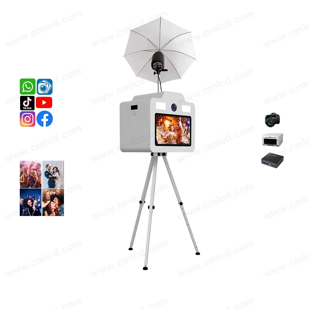 Самообслуживание Chimee party photo machine portable 21 5 Дюймов сенсорный экран dslr Ретро фотобудка алюминиевый корпус с корпусом