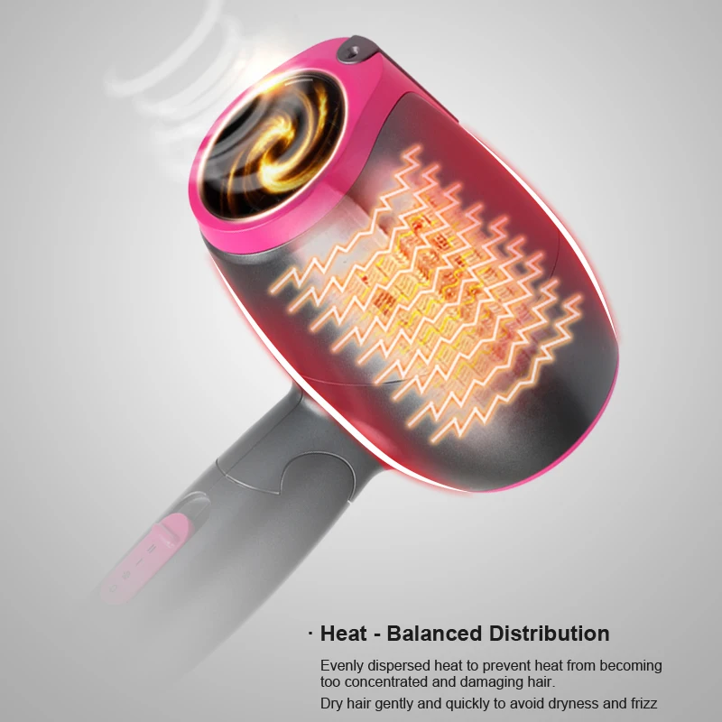 Professional Best Mini Light Weight Hot Rev Air Diffuser Shark Solar Powered Negative Ion Foldable One Step Hair Dryer