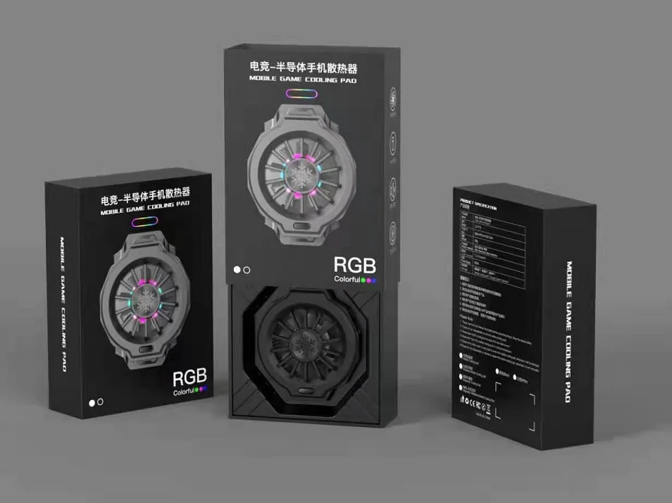 Полупроводниковый охладитель для мобильных телефонов RGB Мощный охлаждающий вентилятор игр и прямых