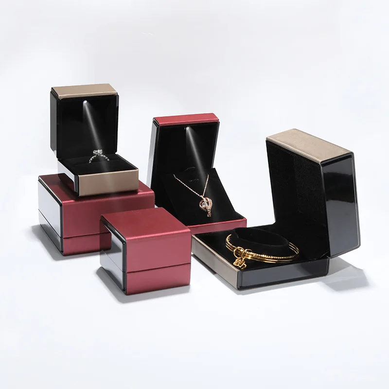 Luxury LED light jewelry box Custom Cardboard Jewelry Storage Packaging Box