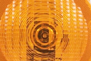 Solar powered Amber ABS material construction site Roadworks Traffic Safety Warning blinker Lamp light