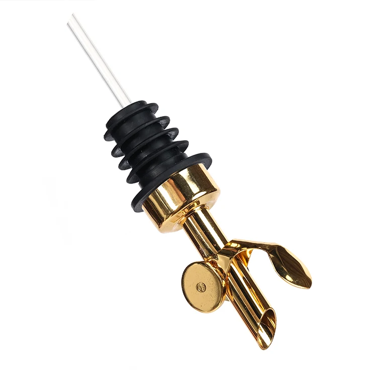 Wholesale Flip Stainless Steel Cork Olive Oil Wine Bottle Pourer Liquor Pourer With Plastic Dust Lid
