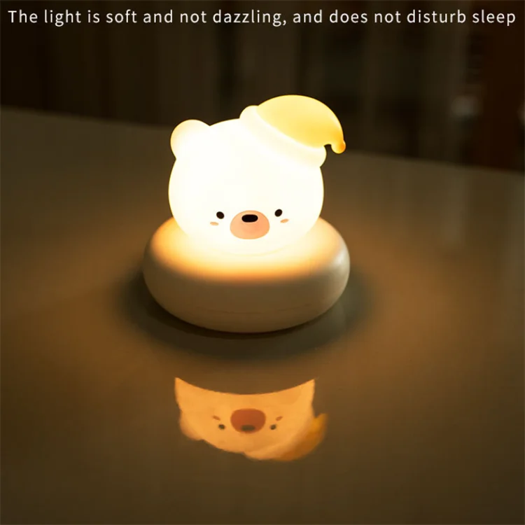 Warm White USB Charging Silicone Mini Cute Pat Rabbit Night Lamp for Nursing Reading Induction Light Christmas Display