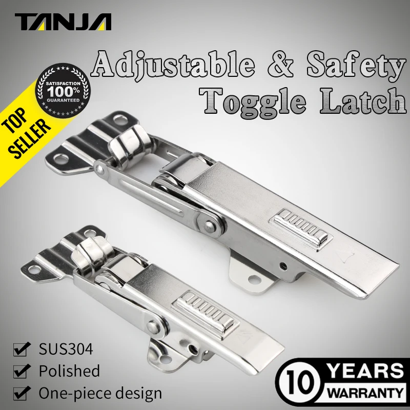 Different size Stainless Steel Adjustable Safety Toggle Latch Buckle With Side Holes Self Lock Draw Latch For Medical Equipment