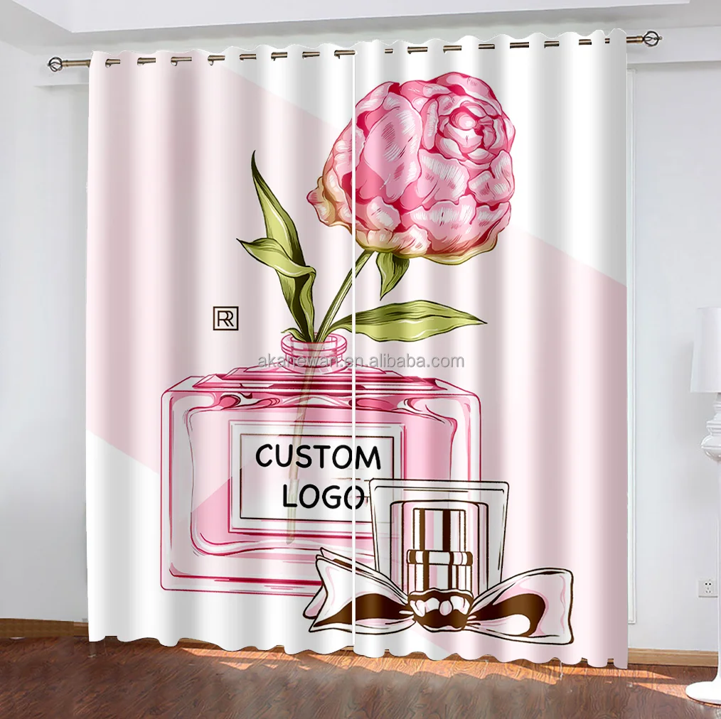 
Ocean European style turkish printed curtain 100% Polyester fiber curtain material for beding room 