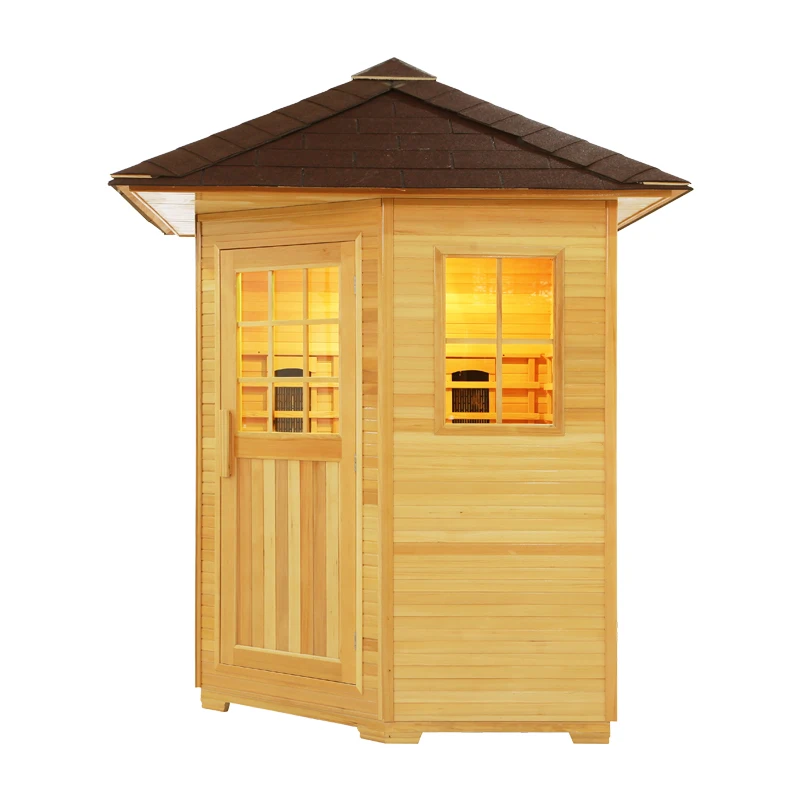 4 people luxury Sauna room wooden far infrared sauna cabin include Sauna Heater