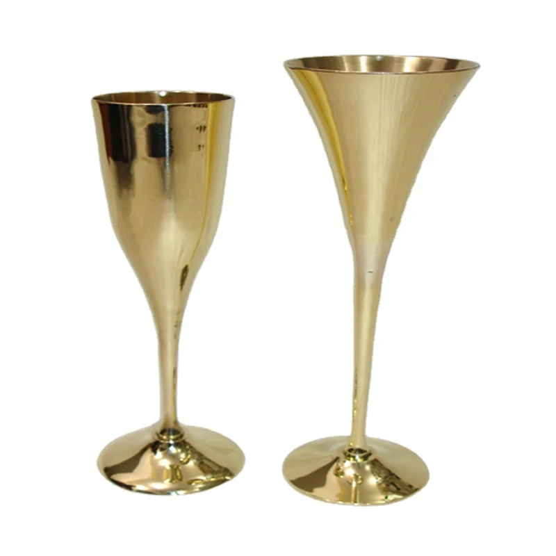 Fancy Hot Royal Brass Shining Polish Wine Goblet Glass For Home Hotel Bar Antique Royal Brass Goblet Glass Hot Sale Wine Goblet