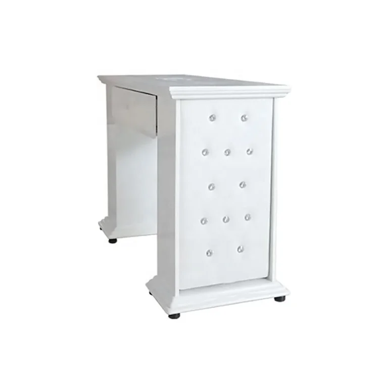 Modern portable white beauty salon tables tech technician nail station furniture manicure with dust collector and fan for nail