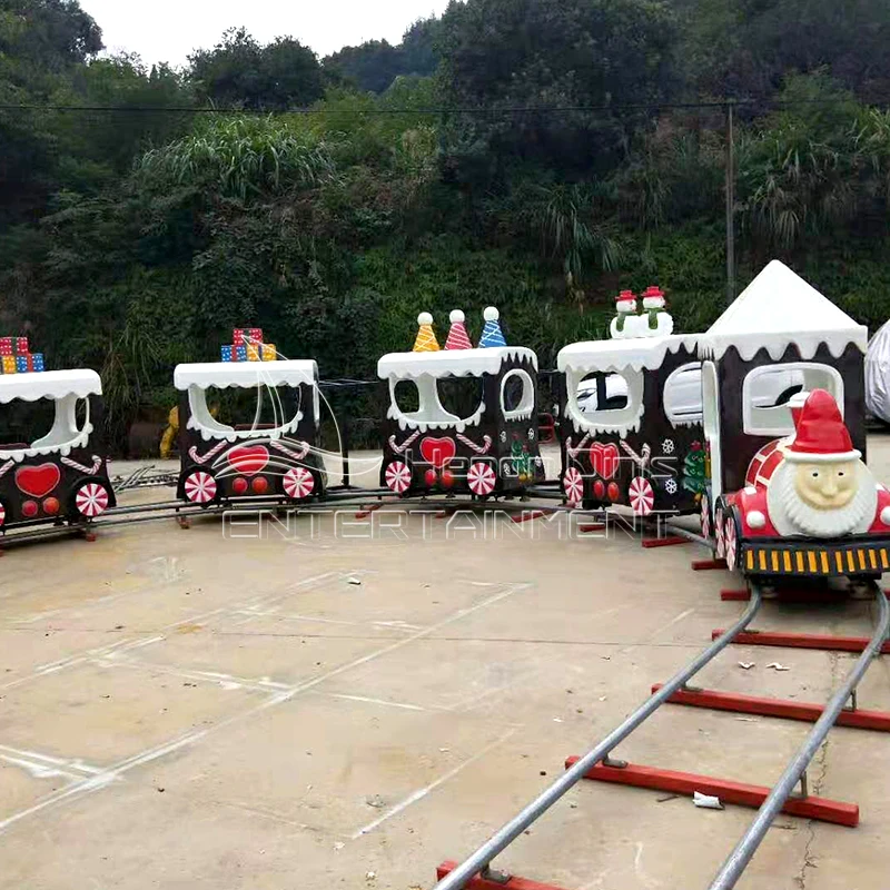 Best selling Theme Park Equipment Rides Attraction Christmas Theme Ride  Electric Christmas Track Train For Sale