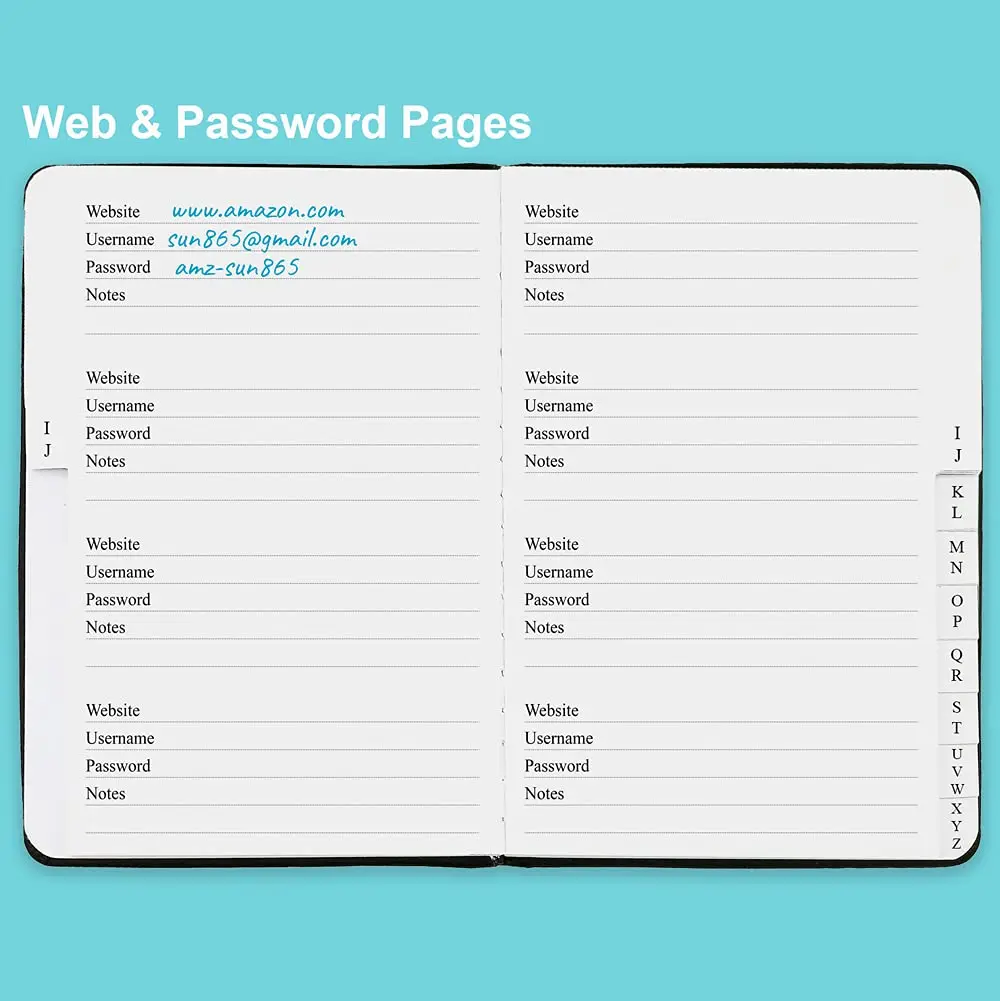 LABON Home Office Email Password Address Book Notebook For Internet Website Address Login