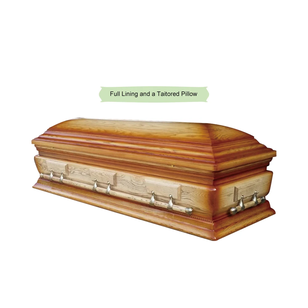 Funeral Supplier American Full Open Style Solid Wood Ash Caskets Wholesale With Locks (1600428120364)