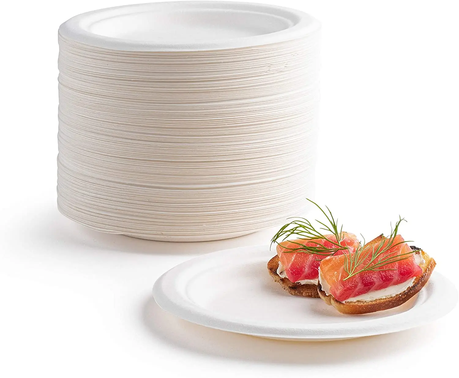 6/7/9/10 inch biodegradable compostable party plates disposable sugarcane bagasse pulp plate tray tableware