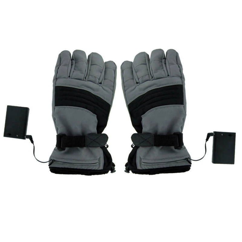 Wholesale Outdoor Fashion Durable Waterproof Thick Electric 3.7V AA Battery Skiing Heated Gloves with Battery Storage Box