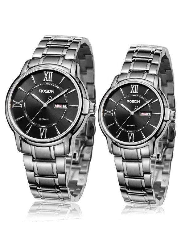 
Mens GMT Timepiece 9041Automatic Movement Solid Steel Band Watches 