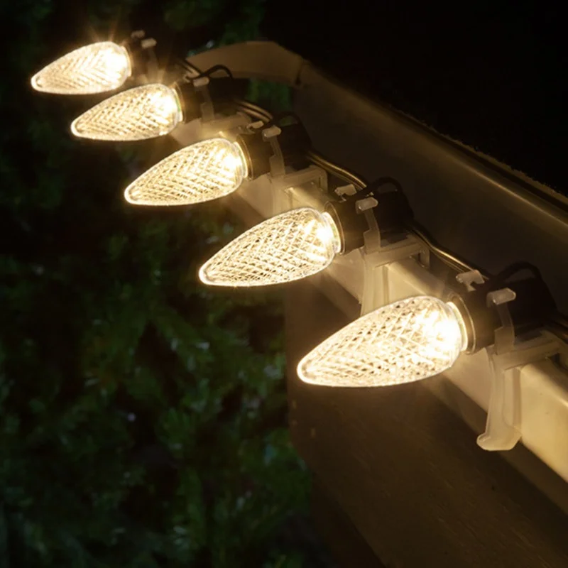 
Wholesale high quality commercial lighting strawberry surface waterproof warm white C9 bulb led Christmas lights 