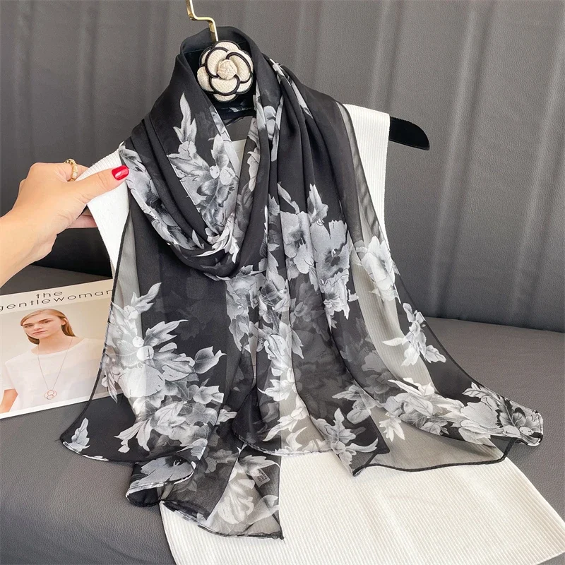 Fashion trend Unique styling headscarf High quality knit 50*160cm chiffon scarf variety Summer