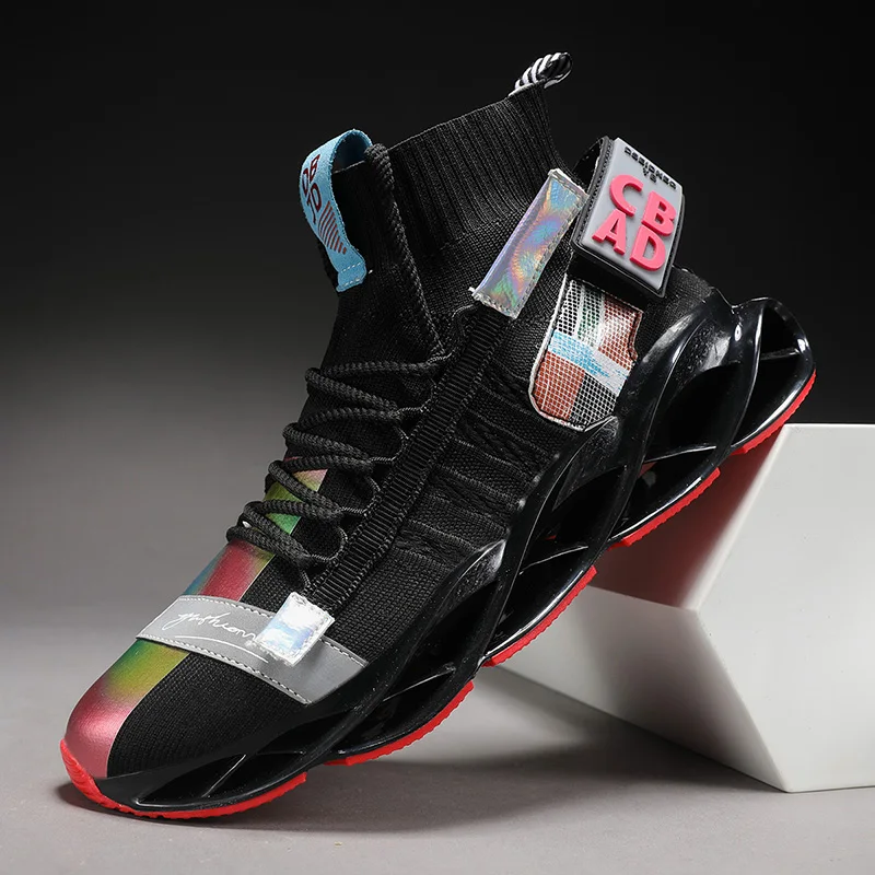 Classic Blade Shark Sole Non Slip Mens Sports Shoes Running Shoes Male Athletic Shoes