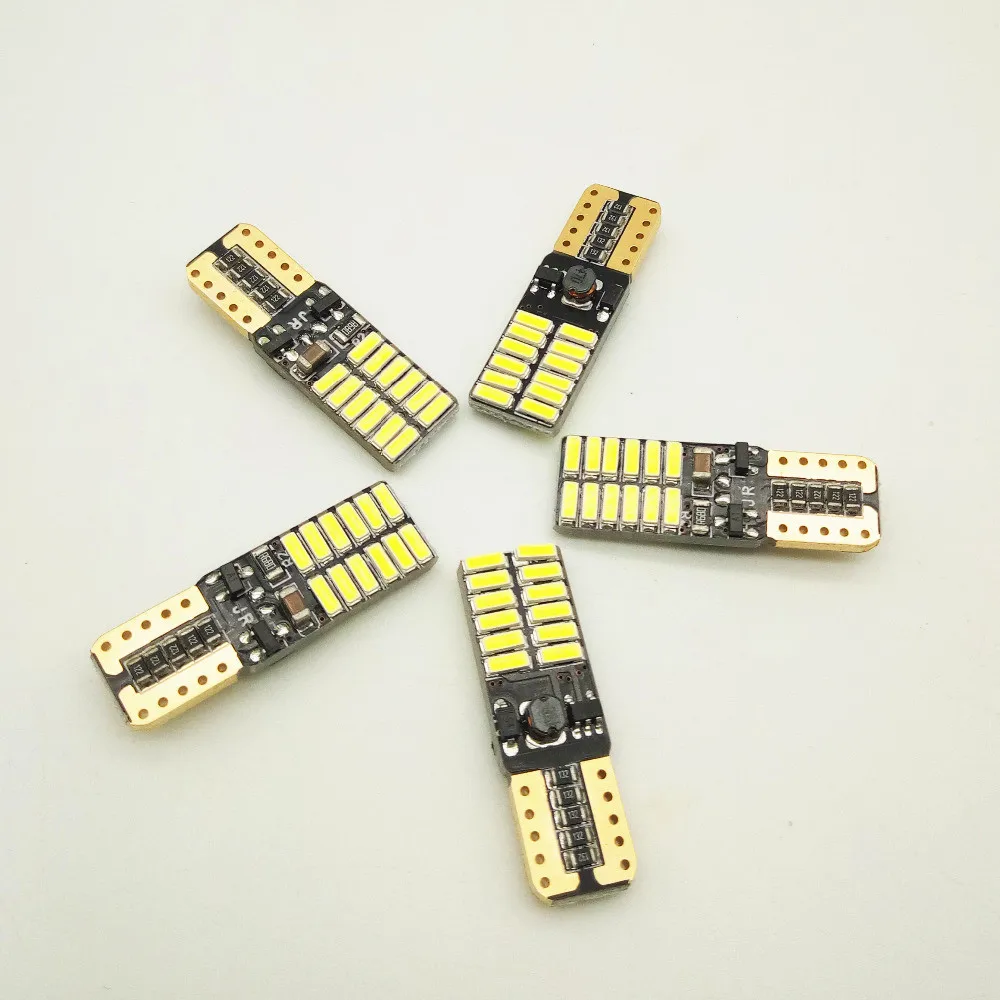 194 led automobile lighting bulb 30V 24V t10 24smd 4014 led auto lamp t10 w5w led canbus No error Non-polarity Red Amber Blue