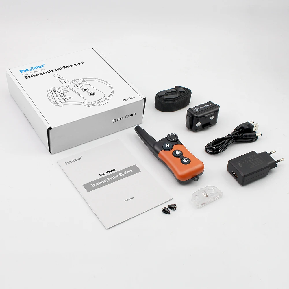 Petrainer PET619A-1 перезаряжаемый водонепроницаемый ошейник для дрессировки собак на расстоянии 800 м