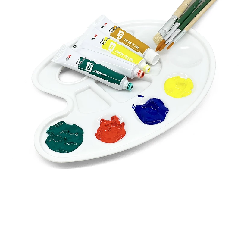 White Paletas De Pintura Plastic Water Color Paint Tray Empty Watercolor Paint Palette For Painting