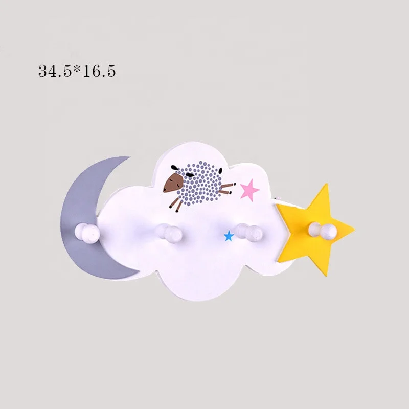 Happy Woody Cloud Wall Moon Shelf Shelves for Nursery Wooden Floating Shelf Baby Room Decor