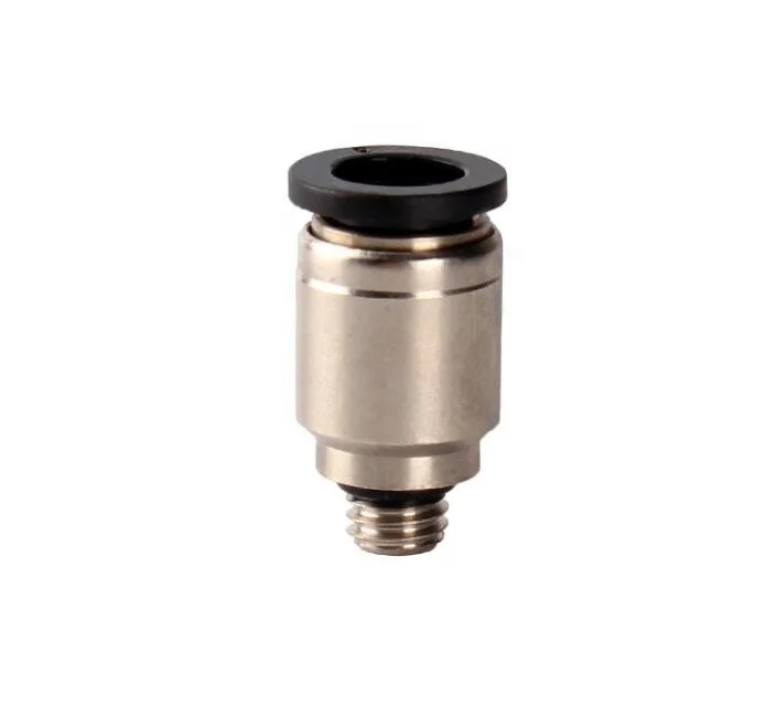 Mini Male Straight Pneumatic tube connector POC-C tube fitting Compact Push In Fitting Male Straight brass nickel plated for air