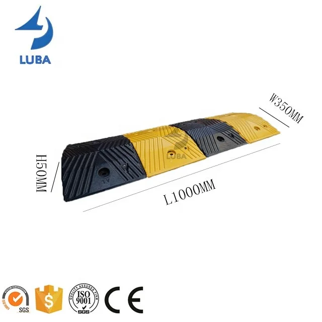 High Quality 1000x350x50mm Road Retractable Speed Hump Rubber Speed Bumps For Sale