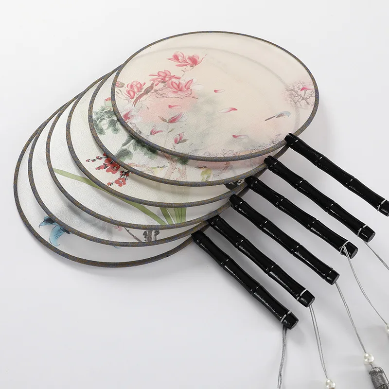 Translucent Wooden Handle Hand Fan Hanfu Ancient Costume Dance Fan Props Fan for Decoration