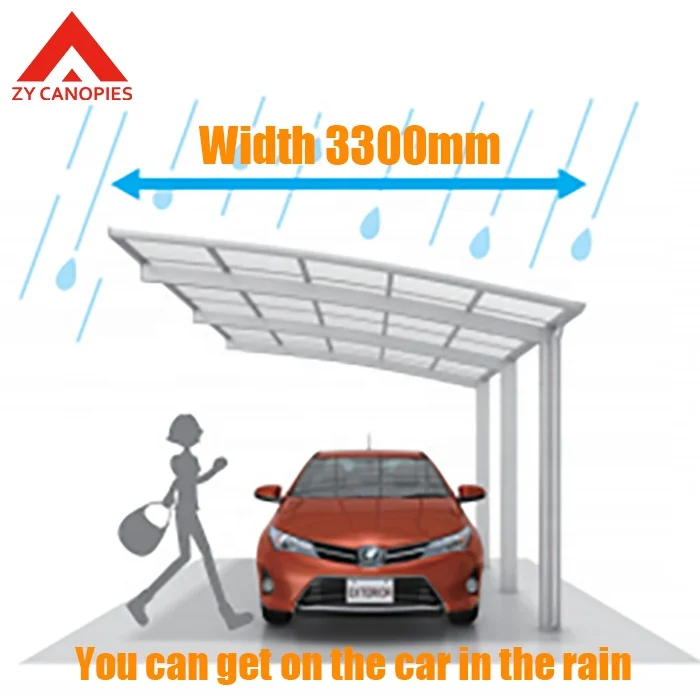 Hot Selling Aluminum Alloy Frame Carports With Material Design Car Carport