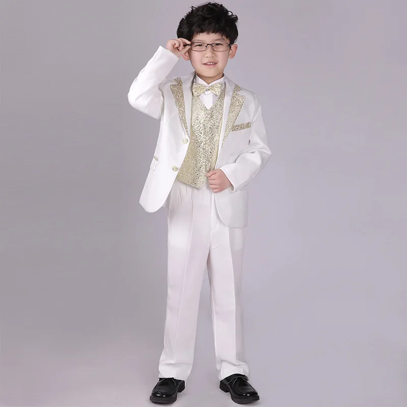 Toddler Boy Clothes Formal Tuxedo 2 - 8 Years Kids Boy Clothing Set4 Pieces Boys Dress Gentleman Party Suit Set Vest Pants