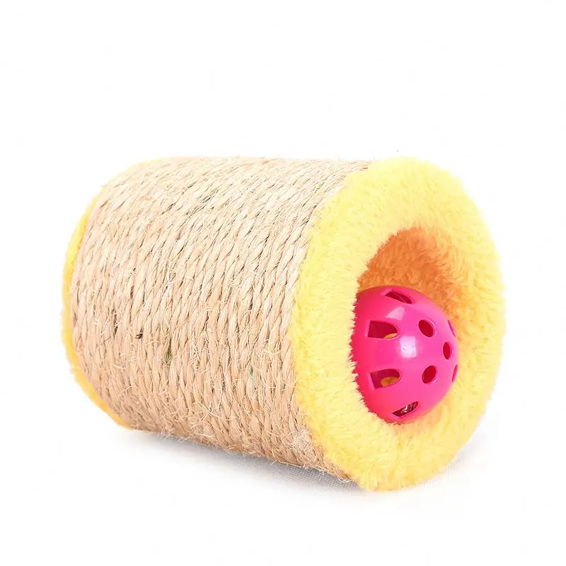 Durable sisal cat scratcher scratching post/drum with bells