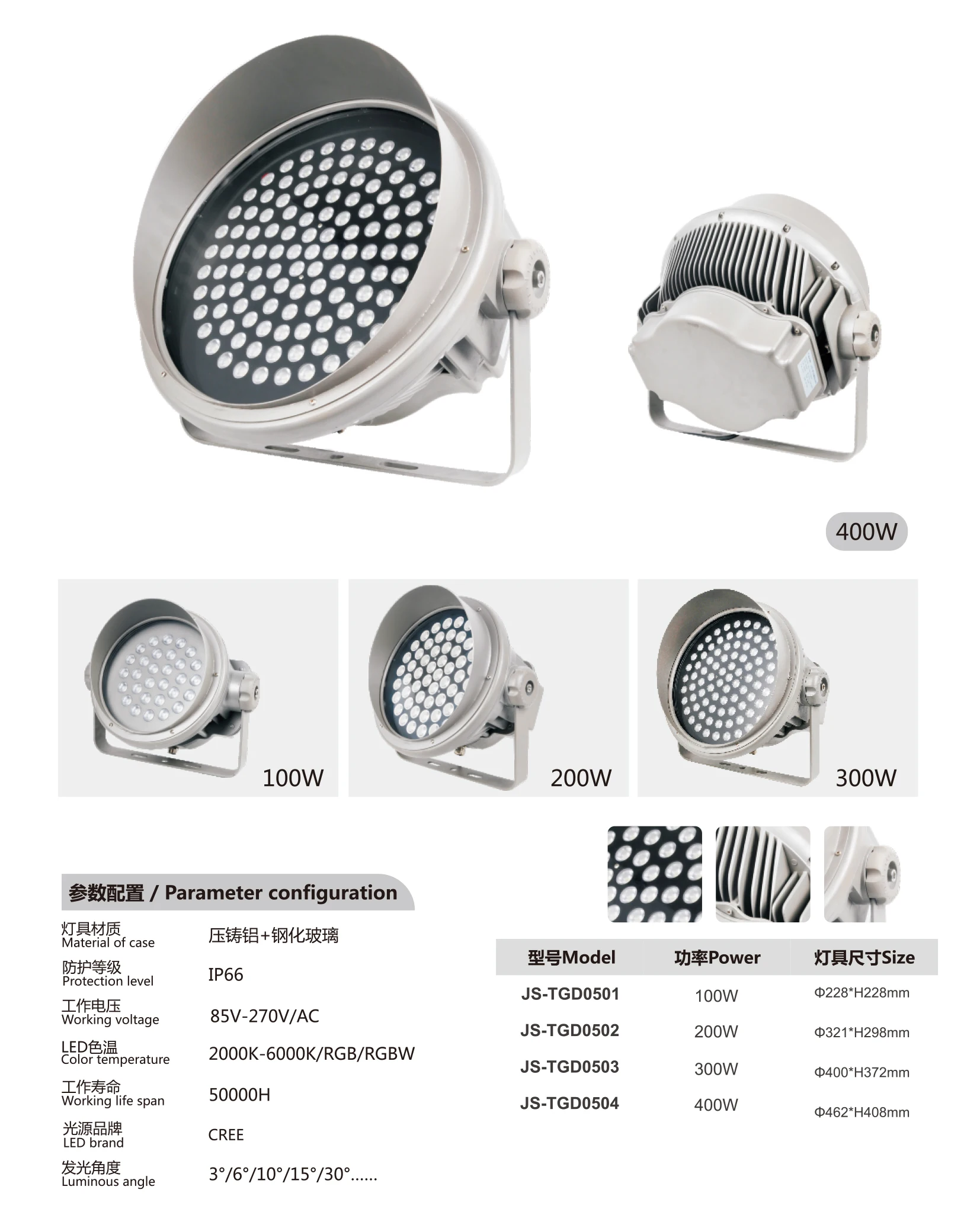 DC 12V 24V 220V 110V waterproof IP66 led projector lamp 30W 50w 100w  200w portable led floodlight outdoor flood light