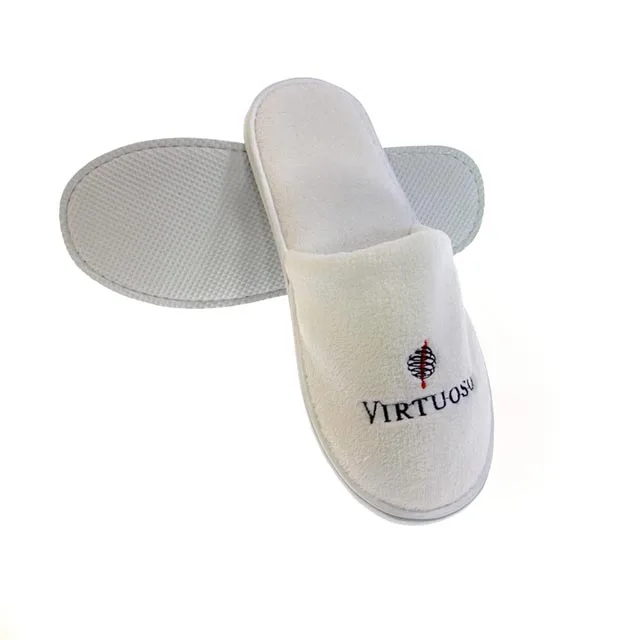 hotel guest slipper  black terry  towel material