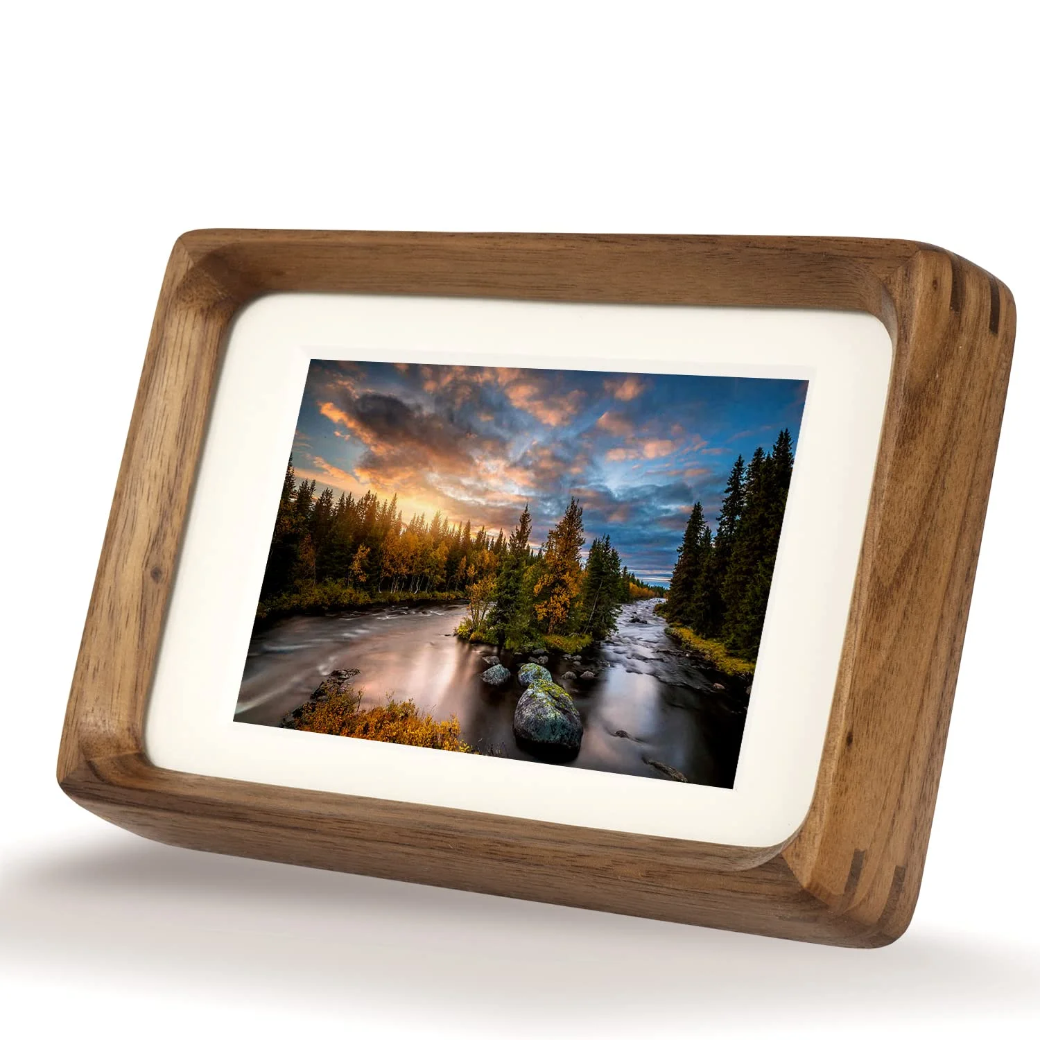 Wall Mount Picture Frame Handcrafted Natural 8 x 10 Wooden Frame Matted