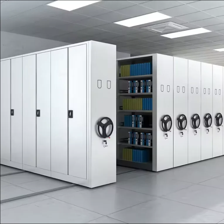Archive Mobile Shelving System Cabinet For Bank Hospital Mechanical Mobile Racking System