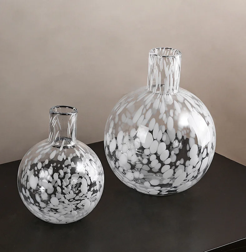 2021 Simple Living Room Light Luxury Soft Decoration Dry Flower Vase  Hydroponic Transparent Glass Vase Gifts home decoration