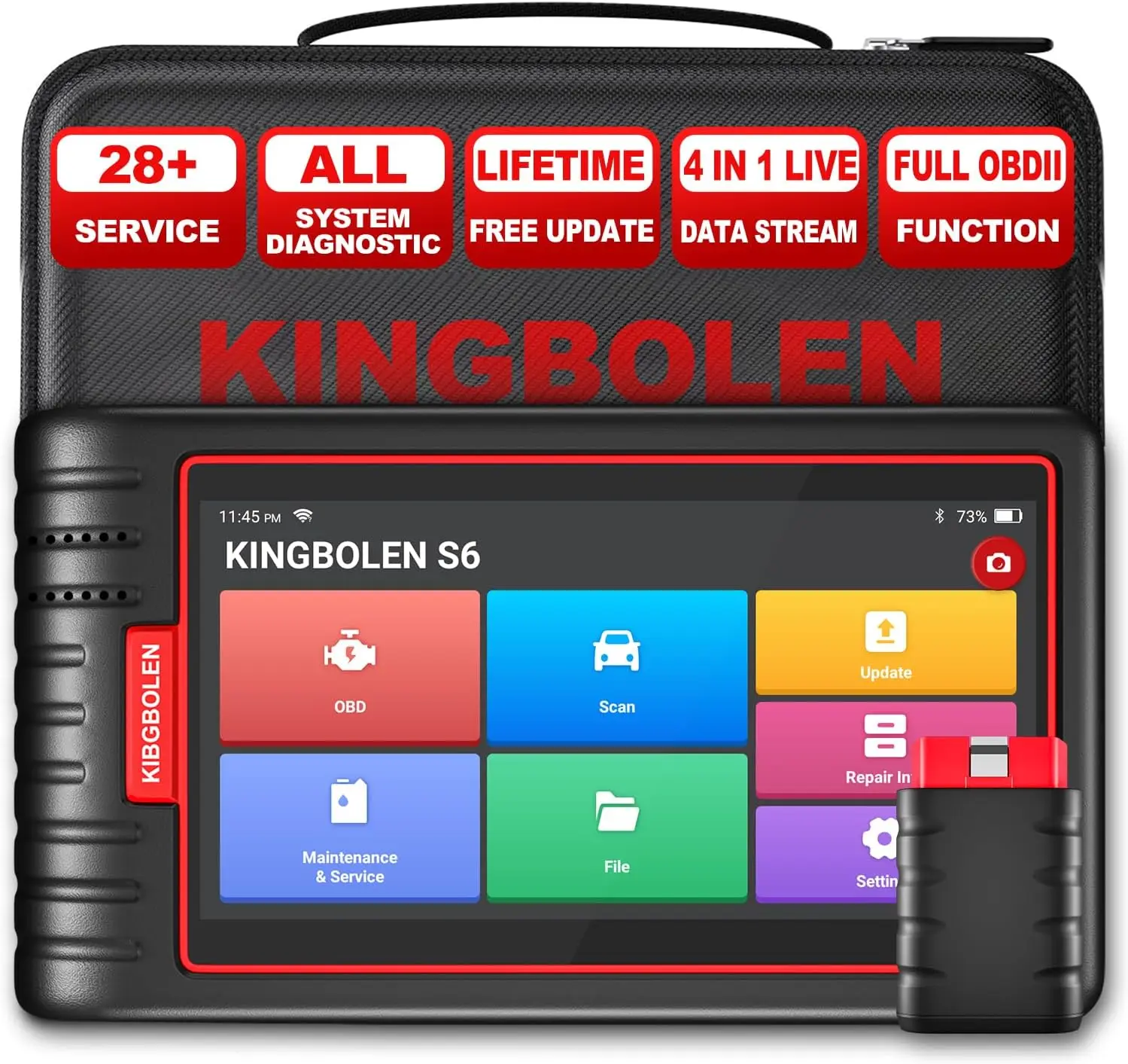 S6 Auto Diagnostic Tool OBD2 Scanner for 12V Cars Vehicle VIN ODD SRS ABS IMMO AFS TPMS BRAKE INJEC with Lifetime Free Updates