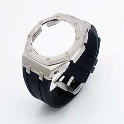 Hot Sale Product Sport Series Offshore Mod Silver Case Fluorine Rubber Strap for ga 2100/2110 Watch