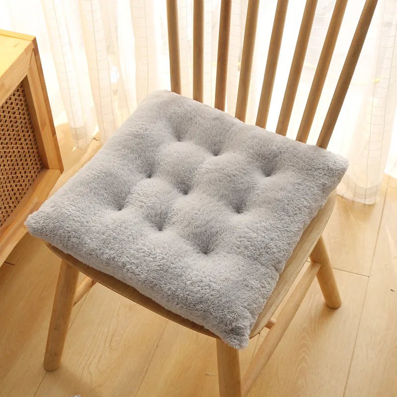 High Quality Solid Color  Square Comfortable Thicken Home Office Chair Cushion Soft  Plush Seat Cushion