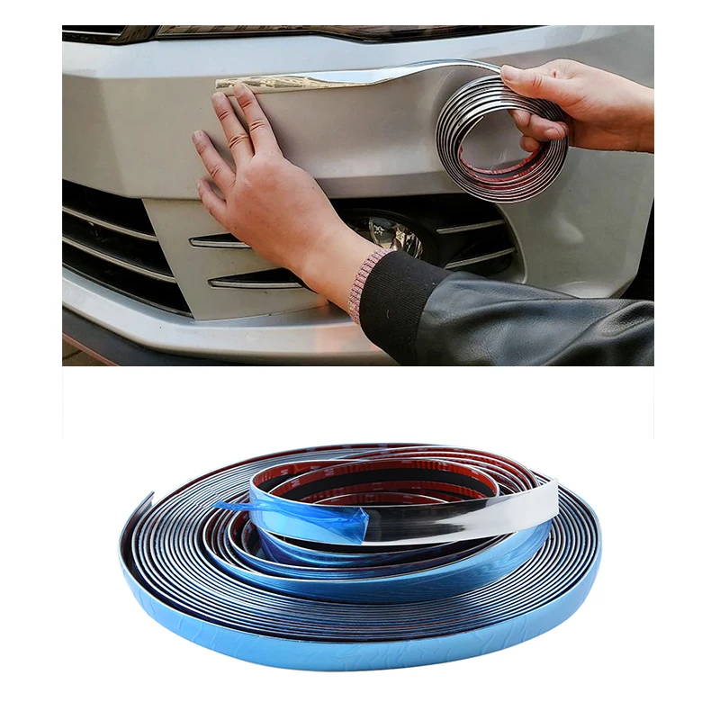 Sealing Strip Chrome Molding Chrome Automotive Trim DIY Car Protector Bumper Guard Soft PVC Trim Lines For Automotive Industry
