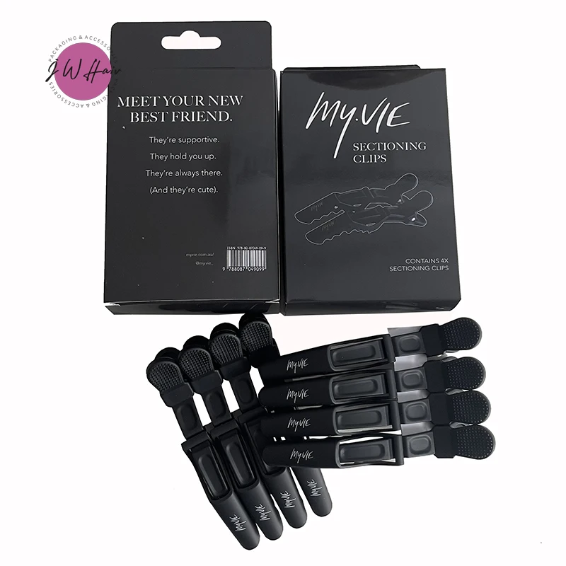 Stylist Barber Crocodile Clips with Logo Custom Matte Hair Clip For Hair Stylist