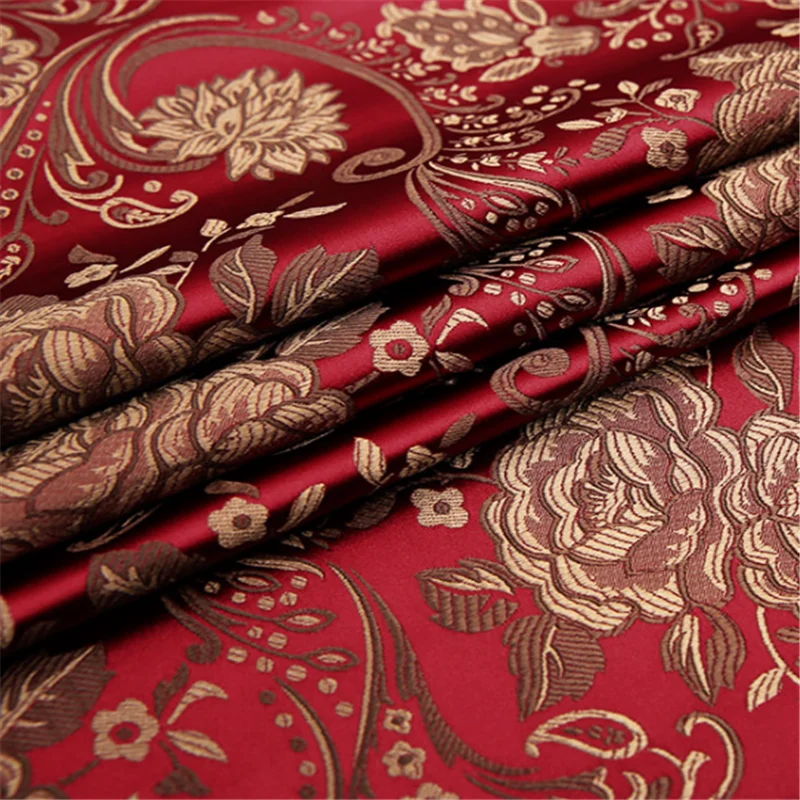 New Arrival Classic Fashion Blue Flower Leaves Jacquard Brocade Fabric for Men Women Kimono Cloth