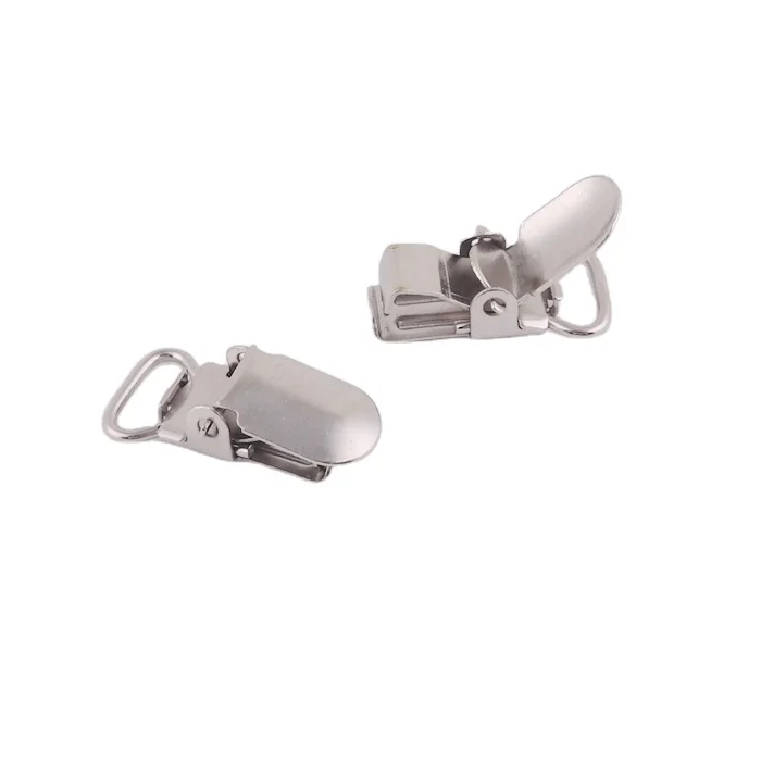 hot sale 10mm small metal suspender pacifier clip for garment accessories