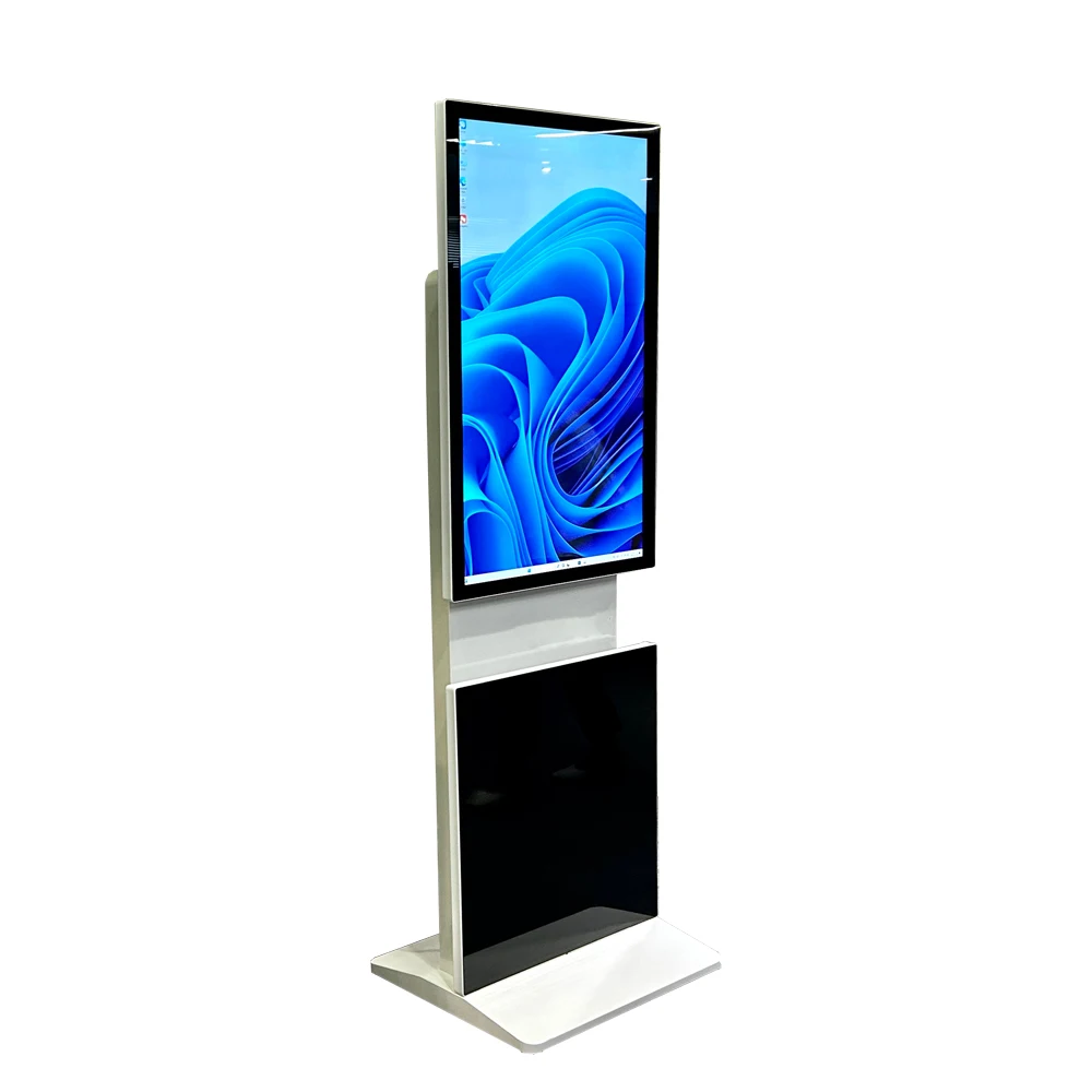 43 inch Rotating floor standing vertical advertising digital signage screen totem standalone lcd display touch screen Window